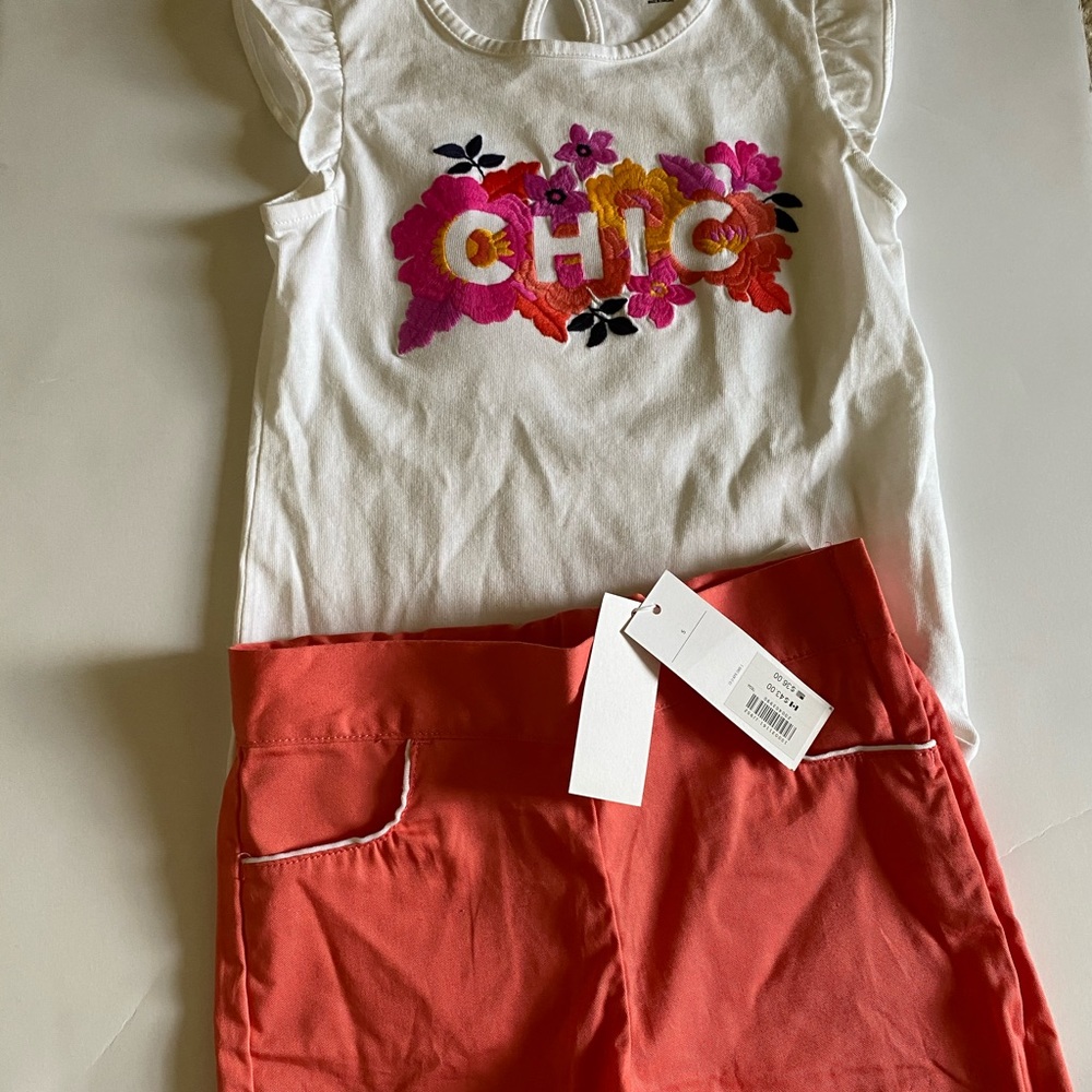 Janie and jack girls set top and short